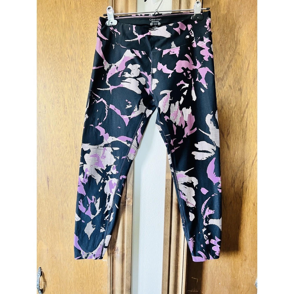 CALVIN KLEIN PERFORMANCE-Woman's Purple Printed Leggings Size M